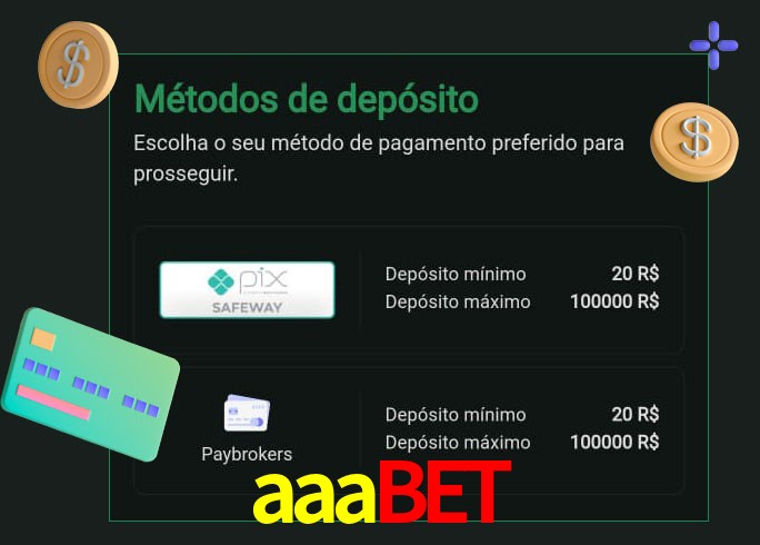 O cassino aaabet oferece uma grande variedade de métodos de pagamento